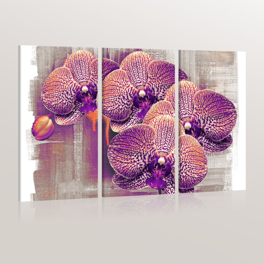 Obraz na plátně Bimago - umělecký  květ - triptych 60x40 cm - GLIX DECO s.r.o.