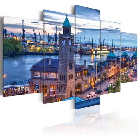 Obraz na plátně - Německo, Hamburk, přístav 100x50 cm - GLIX DECO s.r.o.