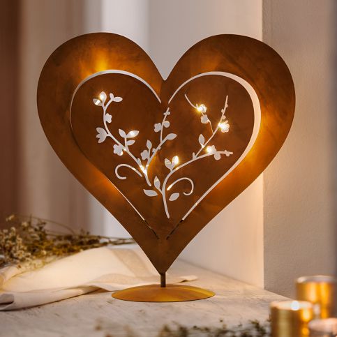 LED dekorační srdce Rusty - Velký Košík