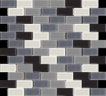 Skleněná mozaika Premium Mosaic šedá 31x33 cm lesk MOS5025MIX1 (bal.1,000 m2), 1ks - Siko - koupelny - kuchyně