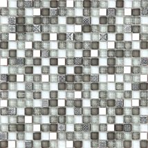 Skleněná mozaika Premium Mosaic šedá 30x30 cm lesk MOSV15MIXGY - Siko - koupelny - kuchyně