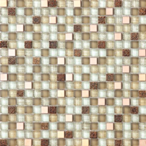 Premium Mosaic Mozaika MIX béžová sklo/kov 1,5/1,5 MOSV15MIXBE - Siko - koupelny - kuchyně