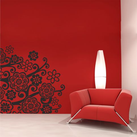 Samolepka na zeď -Ornament květy (120x118 cm) - PopyDesign - Popydesign