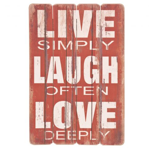 Cedule Live, Laugh, Love - 40*60 cm Clayre & Eef - LaHome - vintage dekorace