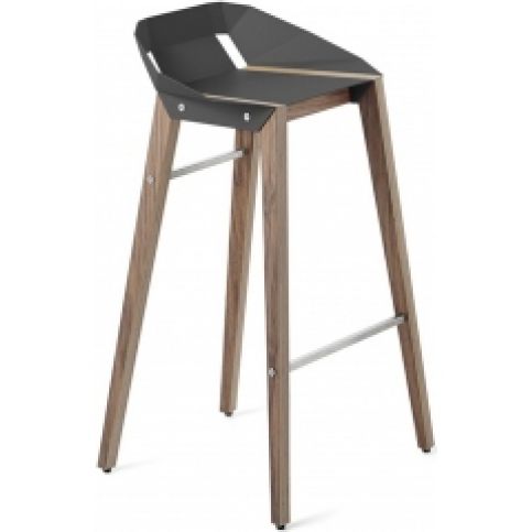 Barová židle Tabanda DIAGO, 75 cm, ořechová podnož (RAL9004)  - Designovynabytek.cz