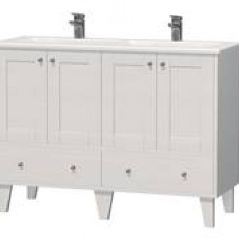 Skříňka s dvojumyvadlem Naturel Provence 120 cm, bílá PROVENCE120BT - Siko - koupelny - kuchyně