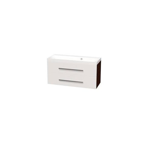 Skříňka s umyvadlem Naturel Cube Way 100 cm, bílá/wenge CUBE2100ZW - Siko - koupelny - kuchyně