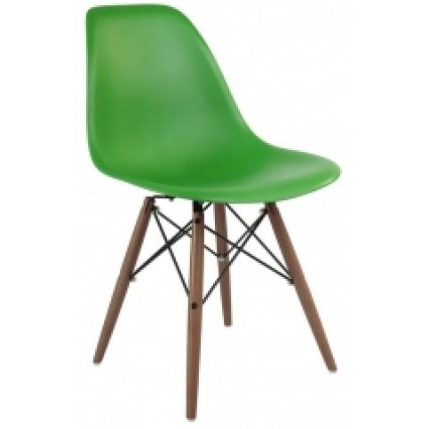 Židle DSW, zelená (Tmavý buk)  - Designovynabytek.cz