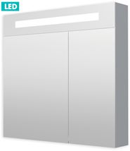 Zrcadlová skříňka s osvětlením Naturel Iluxit 80x75 cm MDF šedostříbrná GALZS80LED - Siko - koupelny - kuchyně