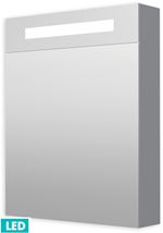 Zrcadlová skříňka s osvětlením Naturel Iluxit 60x75 cm MDF šedostříbrná GALZS60LED - Siko - koupelny - kuchyně