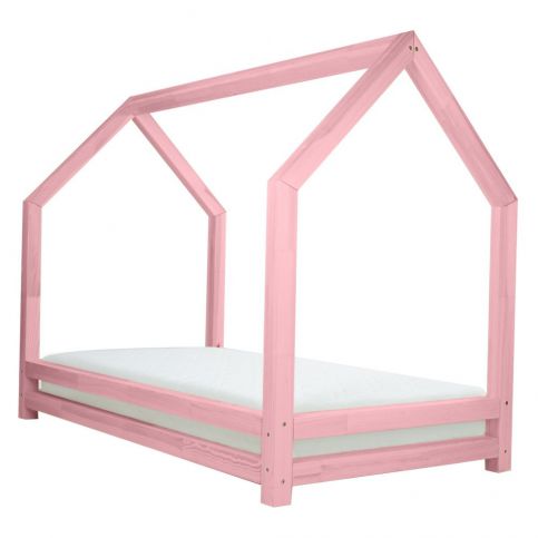 Růžová jednolůžková postel z borovicového dřeva Benlemi Funny, 80 x 160 cm - Bonami.cz