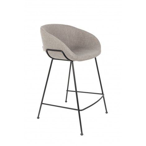 Sada 2 šedých barových židlí Zuiver Feston, výška sedu 65 cm - Bonami.cz