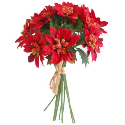 Umělá kytice Poinsettie červená, 20 cm - 4home.cz