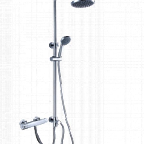 Sprchový systém Optima Optima s termostatickou baterií, 1 funkce, oblý OPTIMAPIPETSBAT - Siko - koupelny - kuchyně
