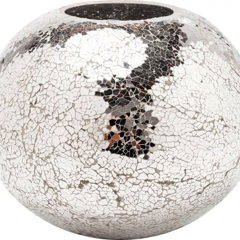 Váza ve stříbrné barvě Kare Design Mosaix Disco, 21 cm - Bonami.cz
