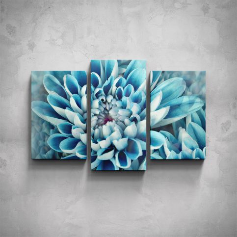 3-dílný obraz - Ledově modrý květ - PopyDesign - Popydesign