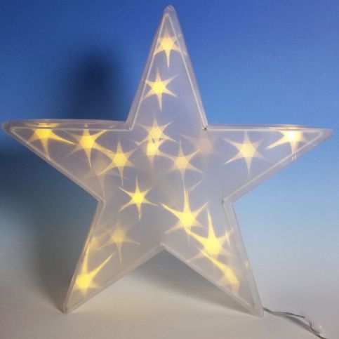 Nexos Trading GmbH & Co. KG D33479 Vánoční dekorace - 3D hvězda - teple bílá 20 LED, 35 cm - T-zboží.cz