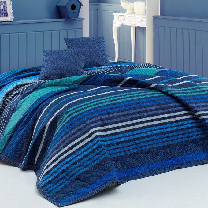 BedTex Přehoz na postel Marley modrá, 220 x 240 cm, 2x 40 x 40 cm - 4home.cz