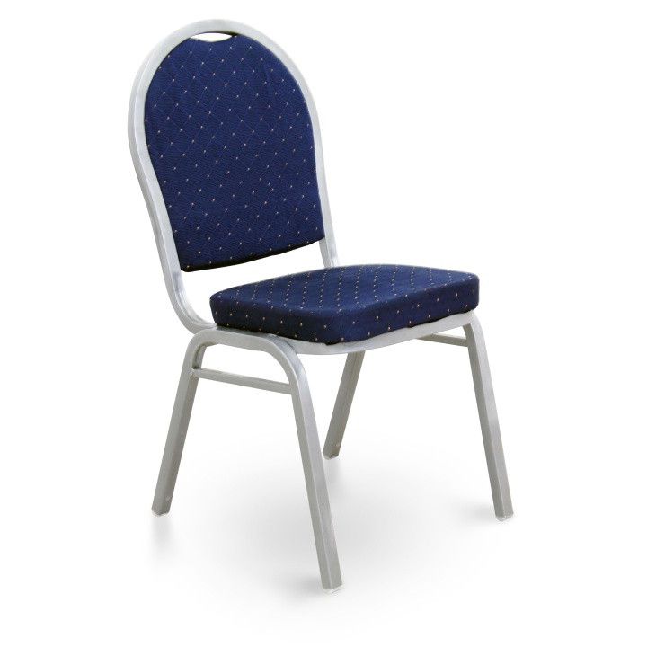 Tempo Kondela Židle JEFF - látka tmavě modrá/šedý rám - DEKORHOME.CZ