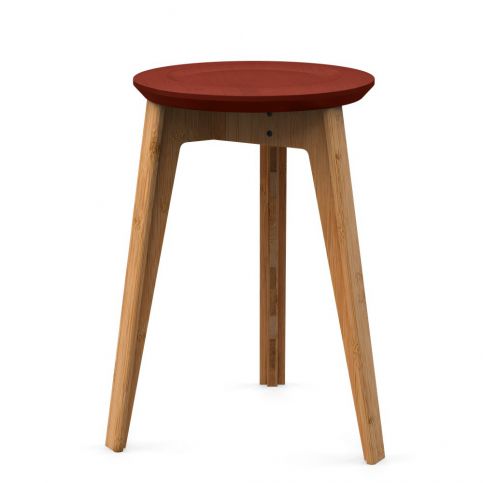 Bambusová stolička s červeným sedátkem z bukového dřeva We Do Wood Button - Bonami.cz