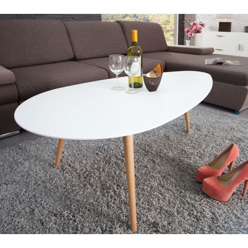 INV Konferenční stolek Epsi 115cm bílý - Design4life