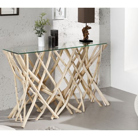 INV Konzolový stolek Dorit naplavené dřevo přírodní 120cm - Design4life