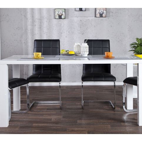 INV Jídelní stůl Lumin 160cm bílý vysoký lesk - Design4life