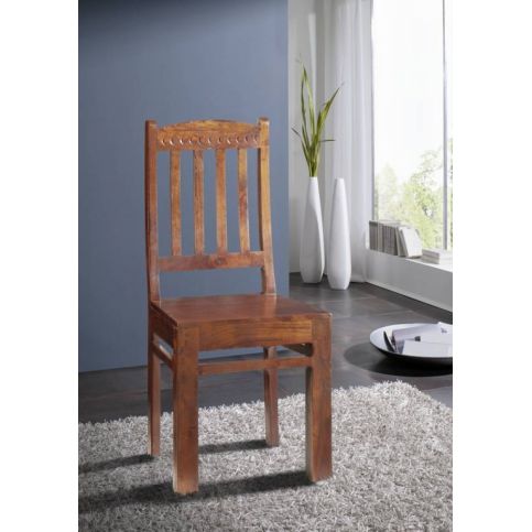 Masiv24 - Koloniální židle, opěrka se vzorem, masivní akátový nábytek CAMBRIDGE - Masiv24.cz
