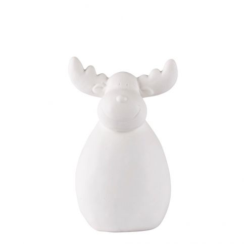 Dekorativní bílá keramická soška KJ Collection Reindeer Ceramic White, 19,5 cm - Bonami.cz