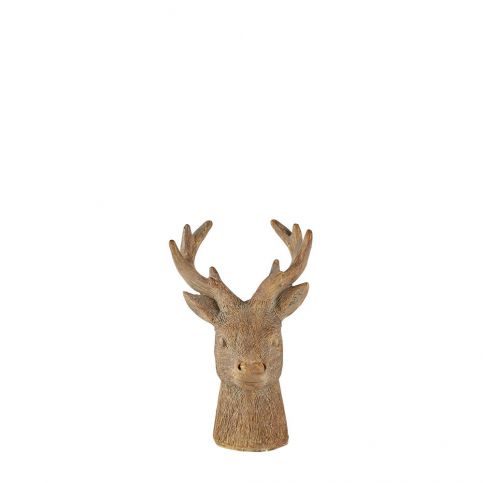 Hnědá dekorativní soška KJ Collection Reindeer Head, výška 12,5 cm - Bonami.cz
