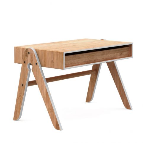 Dětský psací stůl z bambusu Moso s šedými detaily We Do Wood Geo\'s - Bonami.cz
