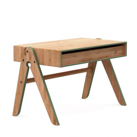 Dětský psací stůl z bambusu Moso s zelenými detaily We Do Wood Geo\'s - Bonami.cz