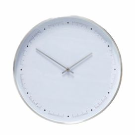 Bílé nástěnné hodiny s rámečkem ve stříbrné barvě Hübsch Ibtre, ø 40 cm Bonami.cz