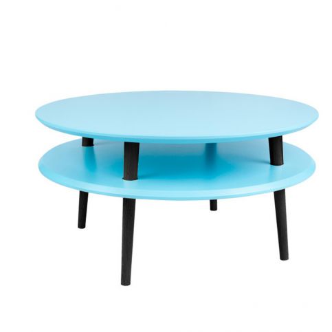 Tyrkysový konferenční stolek s černými nohami Ragaba UFO, Ø 70 cm - Bonami.cz