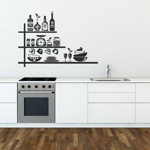Samolepka na zeď - Kuchyňská polička (95x67 cm) - PopyDesign - Popydesign