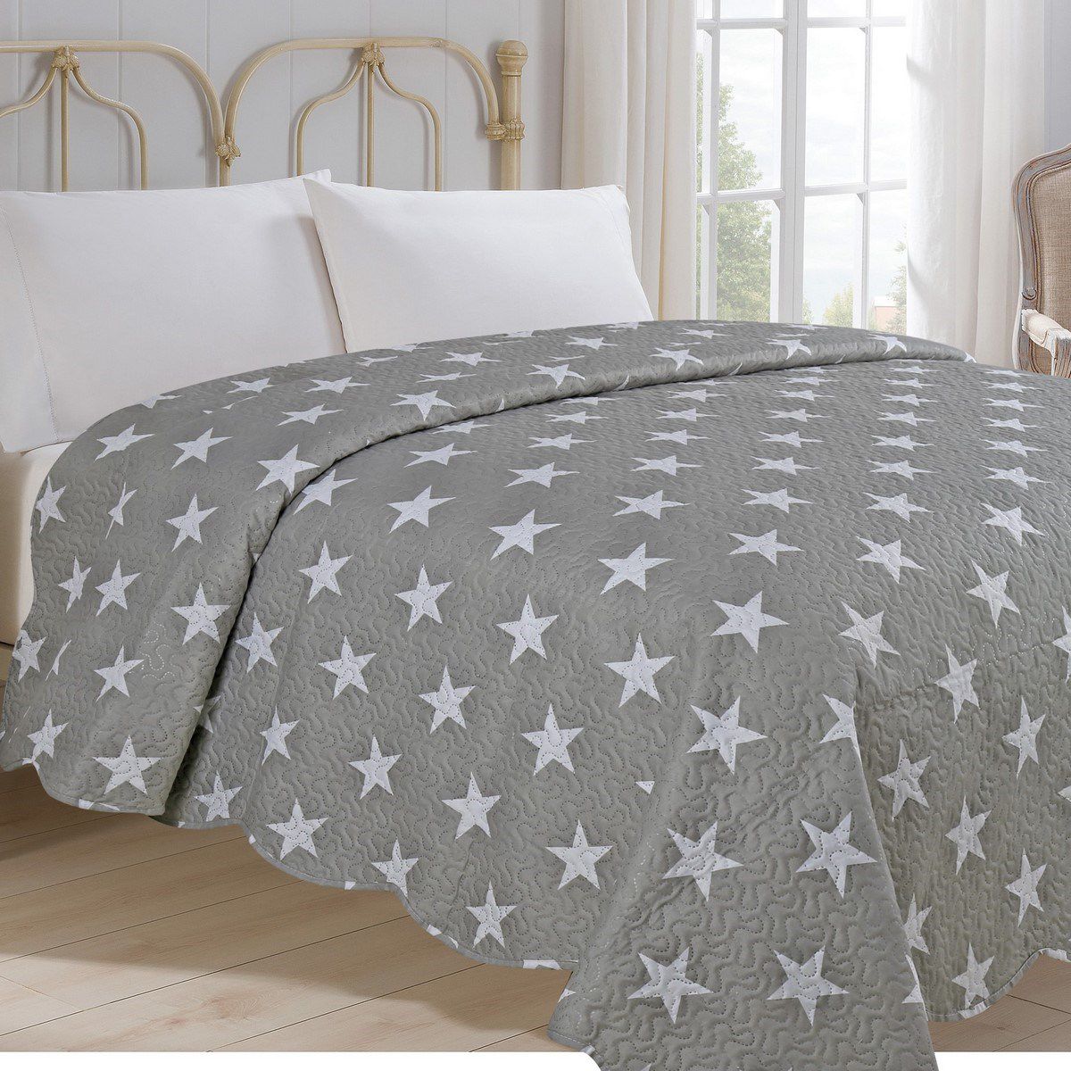 Jahu Přehoz  na postel Stars šedá, 220 x 240 cm\n - 4home.cz
