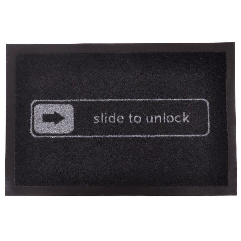 Černá rohožka Hanse Home Slide to Unlock, 40 x 60 cm - Bonami.cz