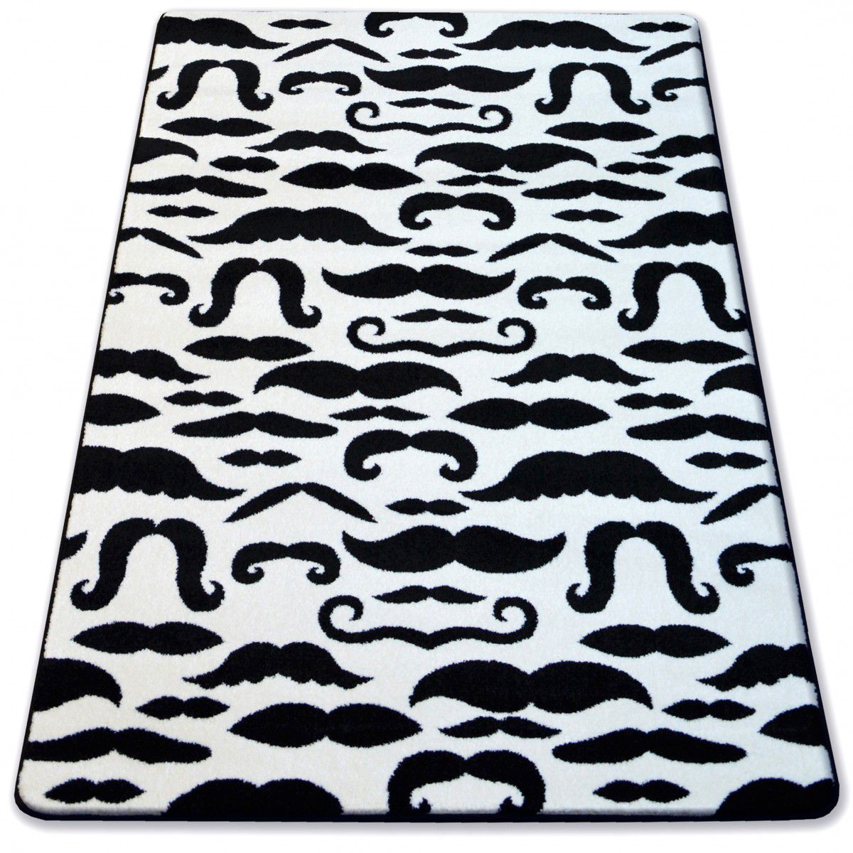  Kusový koberec SKETCH Mustache bílo-černý 120x170 - Z-ciziny.cz