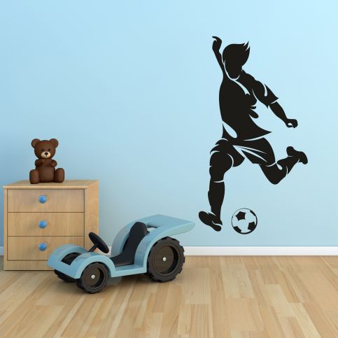 Samolepka na zeď - Kopající fotbalista (52x95 cm) - PopyDesign - Popydesign