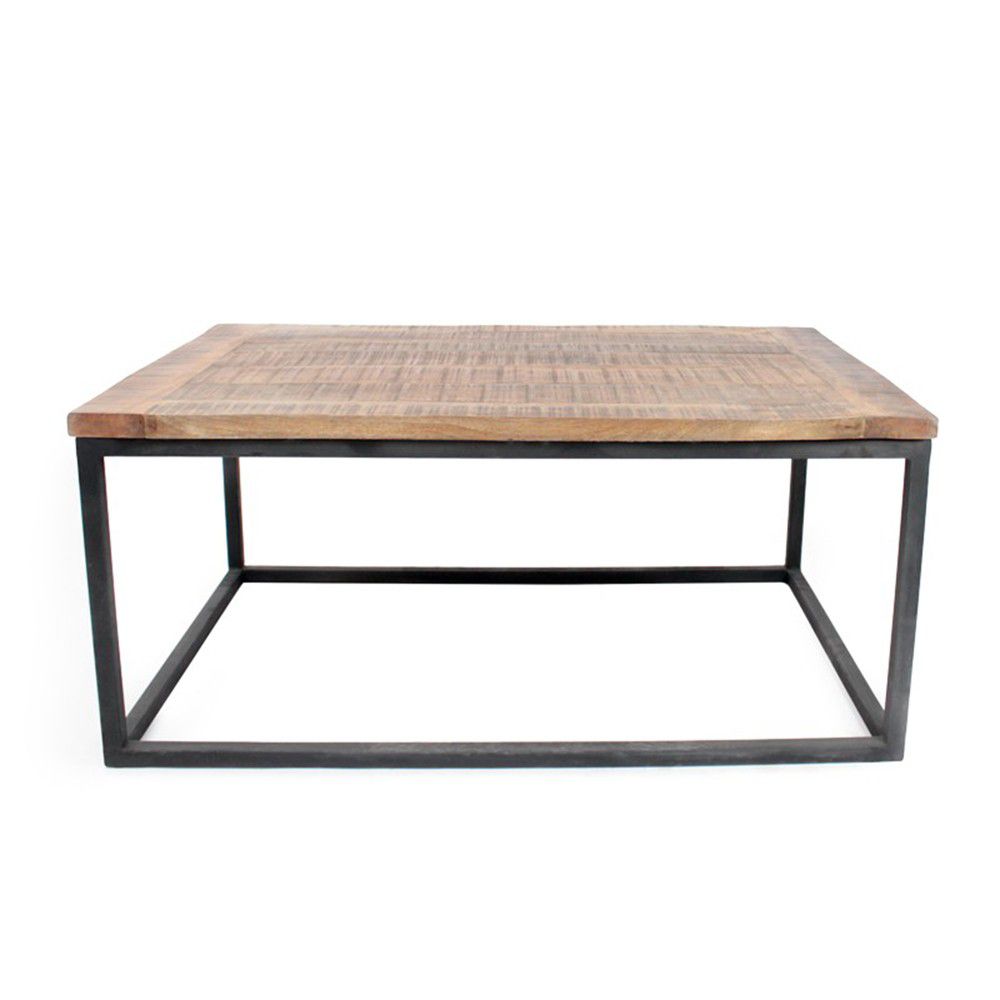 Černý konferenční stolek s deskou z mangového dřeva LABEL51 Box XL - Bonami.cz