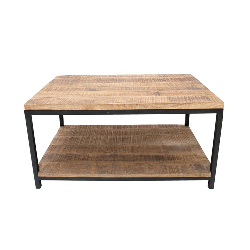 Černý konferenční stolek s deskou z mangového dřeva LABEL51 Vintage XL - Bonami.cz