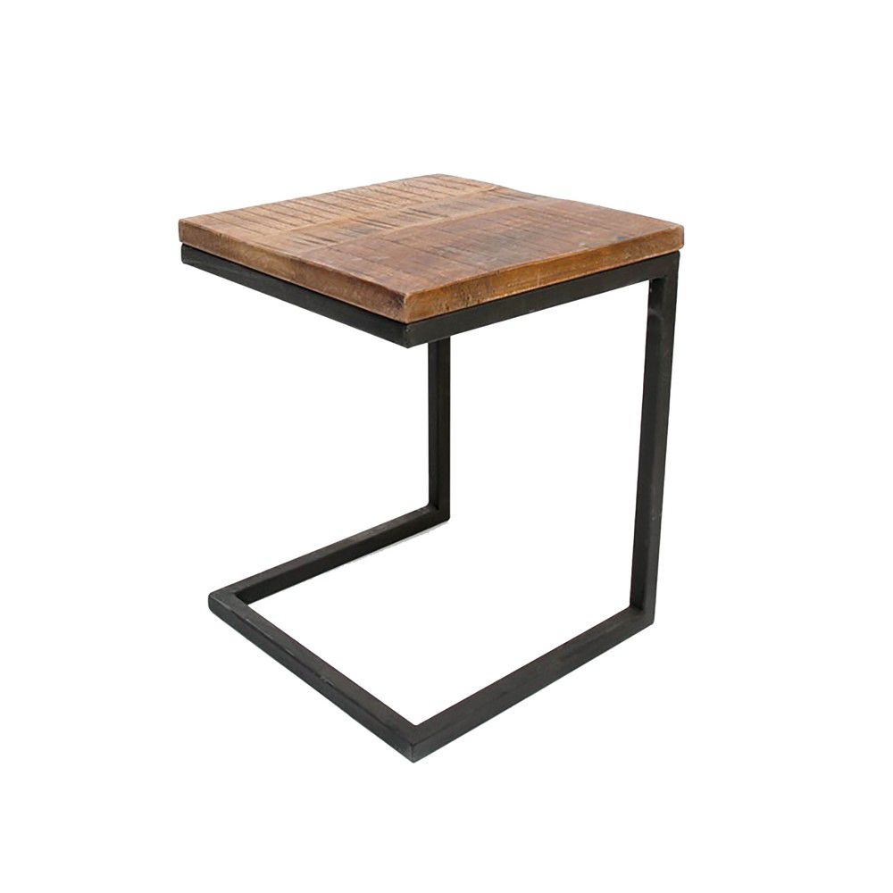 Černý odkládací stolek s deskou z mangového dřeva LABEL51 Box - Bonami.cz