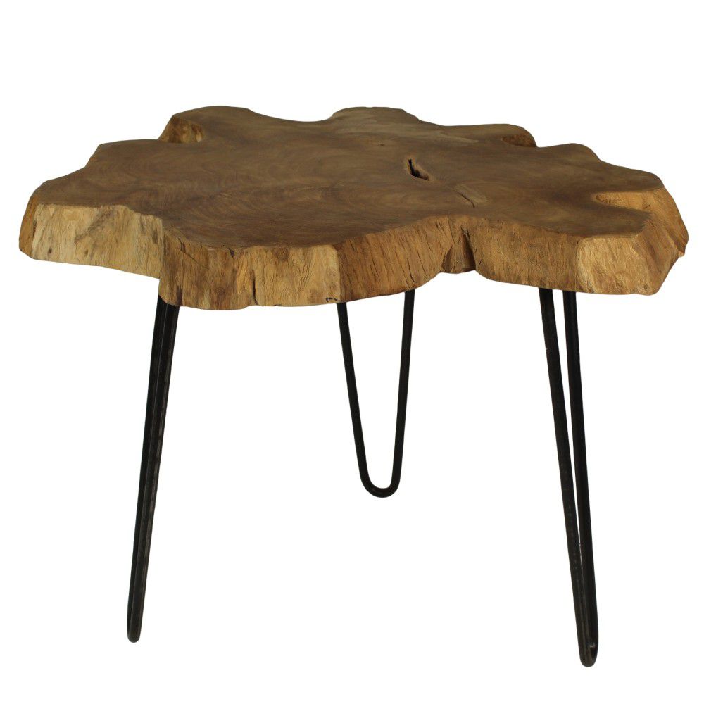 Odkládací stolek s deskou z teakového dřeva HSM collection Bollei, ⌀ 55 cm - Bonami.cz