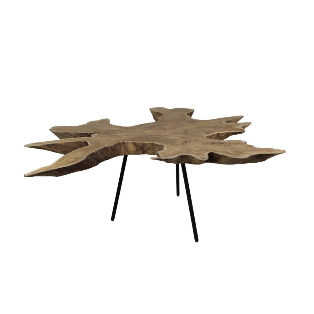 Odkládací stolek s deskou z teakového dřeva HSM collection Tribe, ⌀ 80 cm - Bonami.cz