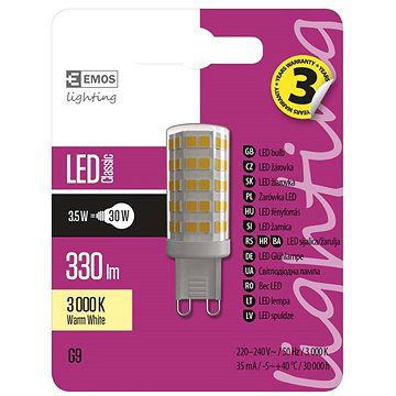 EMOS LED žárovka Classic JC 3,5W G9 teplá bílá - alza.cz