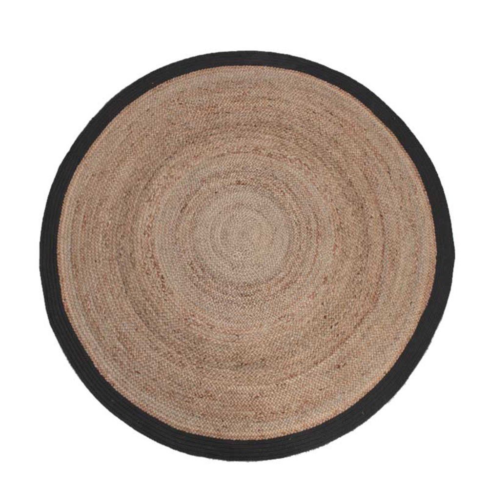 LABEL51 Přírodní/černý kulatý koberec Braos XL z juty, 150x150 cm - Bonami.cz