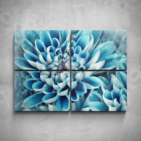 4-dílný obraz - Modrý květ - detail - PopyDesign - Popydesign