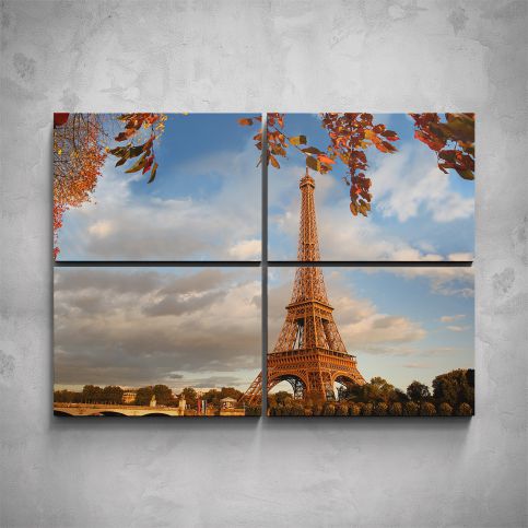 4-dílný obraz - Podzimní Eiffelova věž - PopyDesign - Popydesign