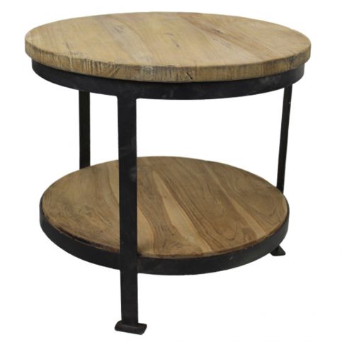Odkládací stolek z teakového dřeva HSM collection Wendy, ⌀ 50 cm - Bonami.cz