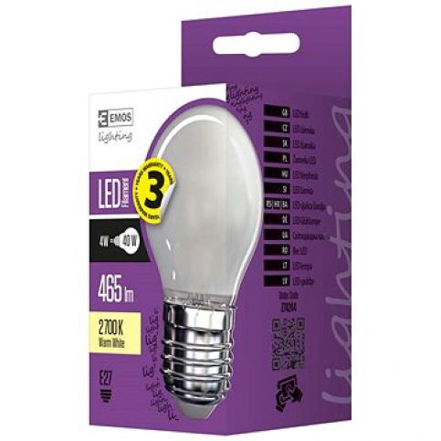 EMOS LED žárovka Filament Mini Globe matná 4W E27 teplá bílá - alza.cz